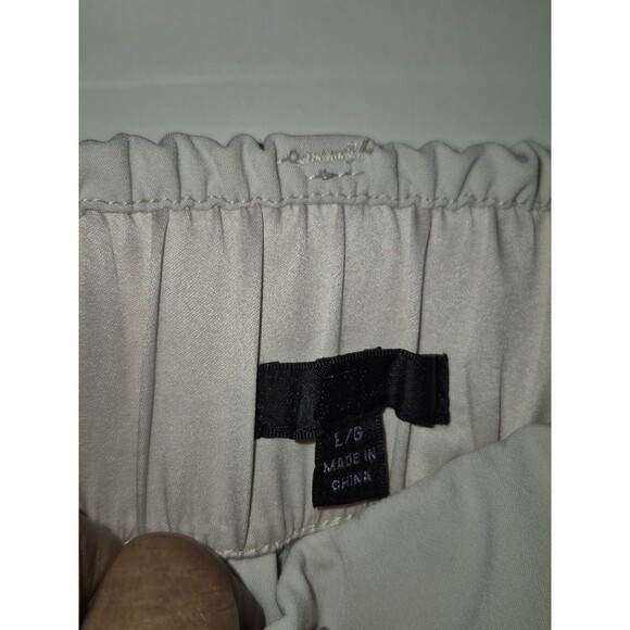 ATM Tan Size Large Pull On Tan Elastic Waistband Career Dress Pants Minimalist - Picture 2 of 5